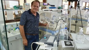 Dr. Paulo R.Margotto realizando ecogafia transfontanelar na UTI Neonatal do Hospital Materno Infantil de Braspilia (22/1/2020)