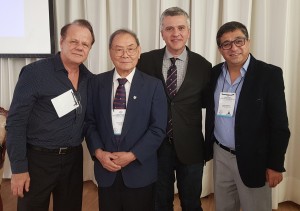Drs.Paulo R. Margotto, JT Wung, Guilherme Sant´Anna e Carlos A. Zaconeta (1o Simpósio Internacional de Neonatologia do DF e HMIB (25 a 27 de outubro de  2018)