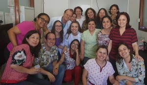 Staffs e Residentes da Unidade de Neonatologia do HMIB/SES/DF na Comemoração dos 65 anos do Dr. Paulo R. Margotto (22/8/2018)